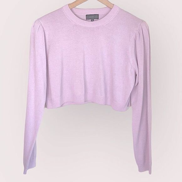 Revolve Majorelle Petunia Pastel Purple/Lilac Crop Sweater NWOT Small - Picture 2 of 15
